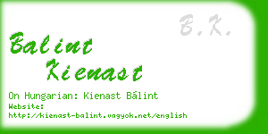 balint kienast business card